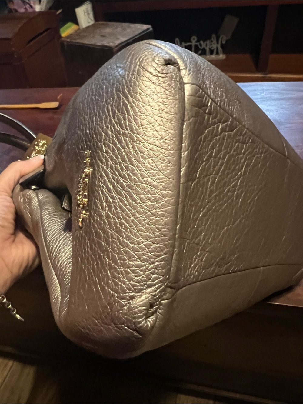 Coach Metallic Gold Leather Shoulder Bag - Picture 6 of 8